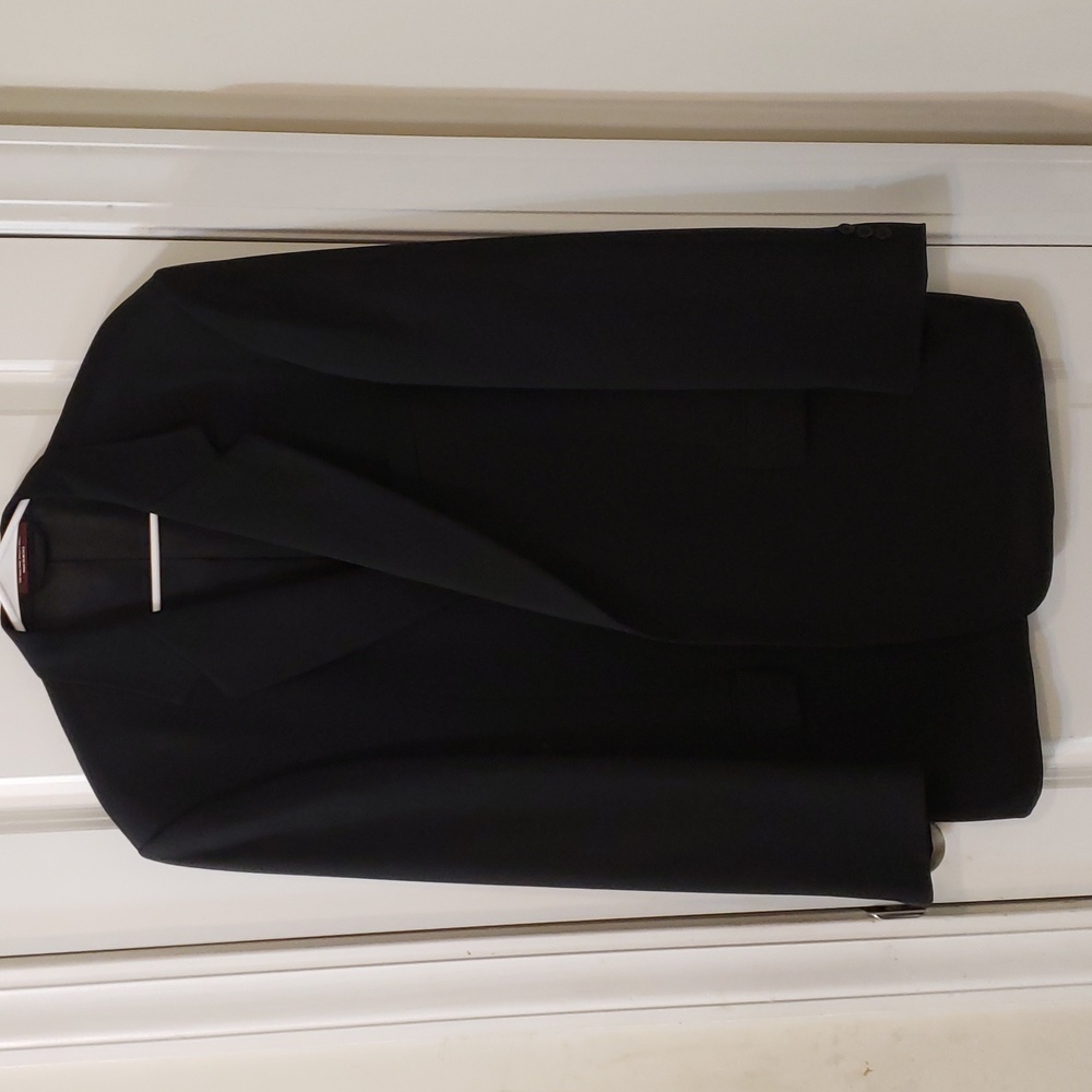 Evan Picone Black Wool Men's Blazer Suit Jacket Coat Size 44L x 38W